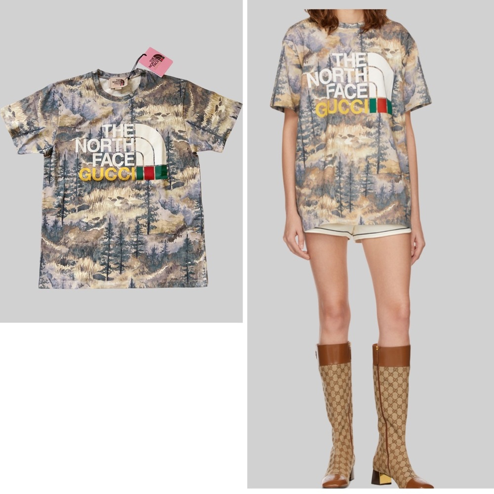 100% Authentic Gucci X The North Face Heavy Cotton Jersey T-Shirt Size XS